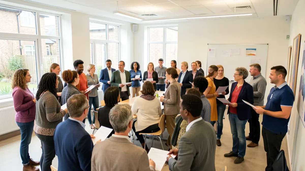 Generic image of a diverse group of people in a community meeting room.