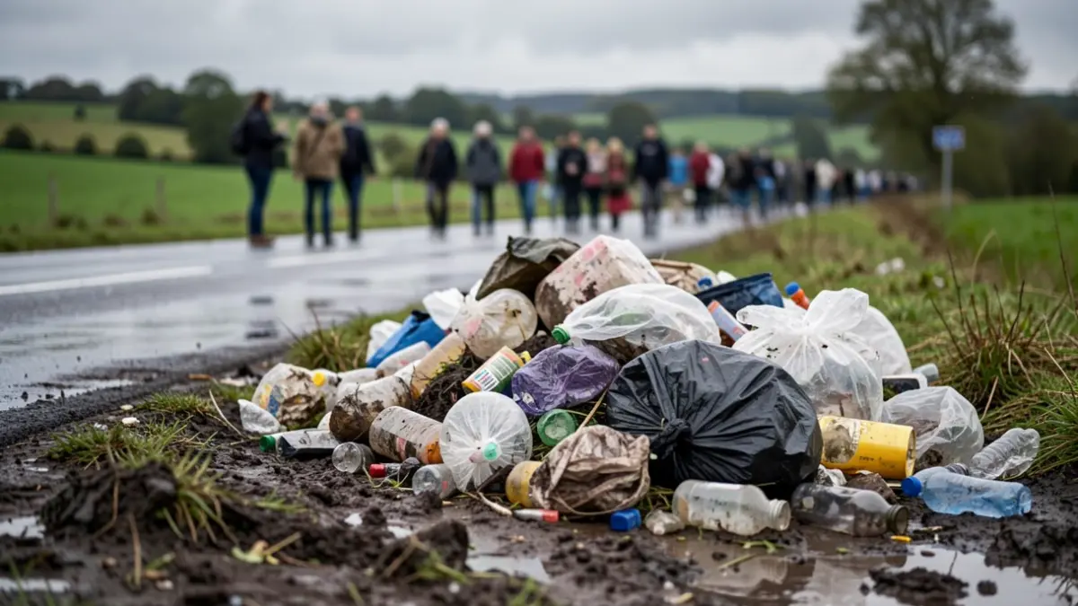 Generic image of illegally dumped rubbish on the side of a road.