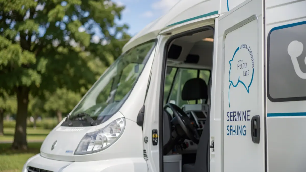 Generic image of a mobile health clinic van parked in a park.