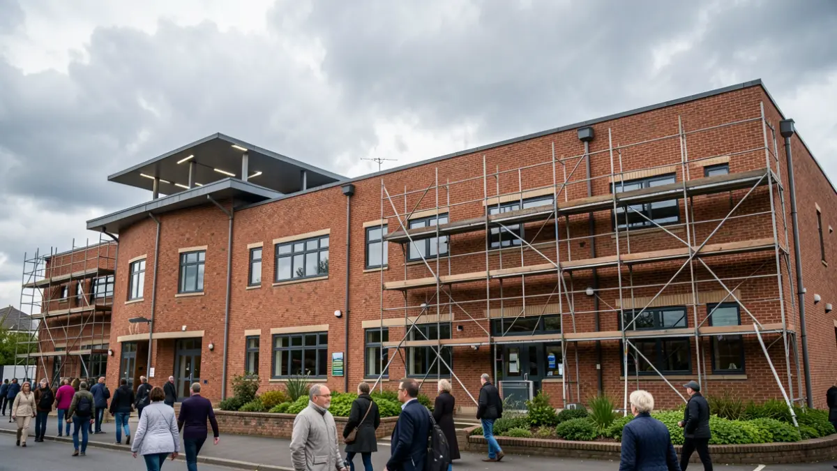 Marl Pits Leisure Centre undergoing energy efficiency upgrades.