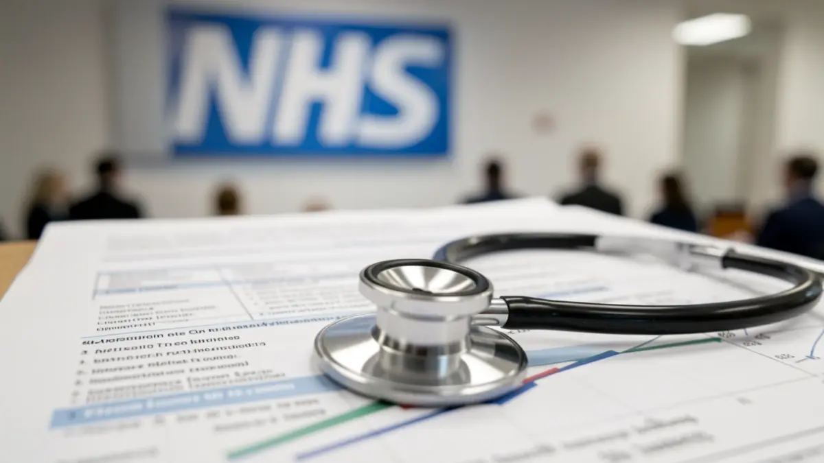 Generic image of a medical report and stethoscope.
