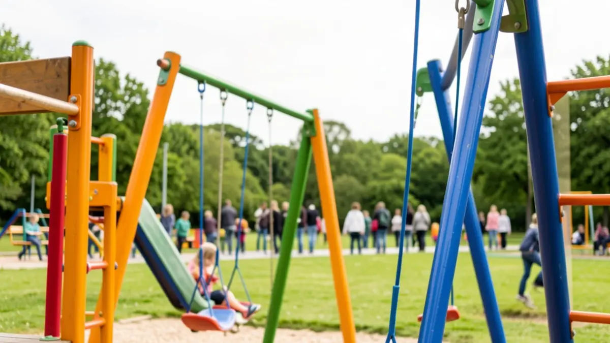 A vibrant and inclusive children's play area with modern equipment.