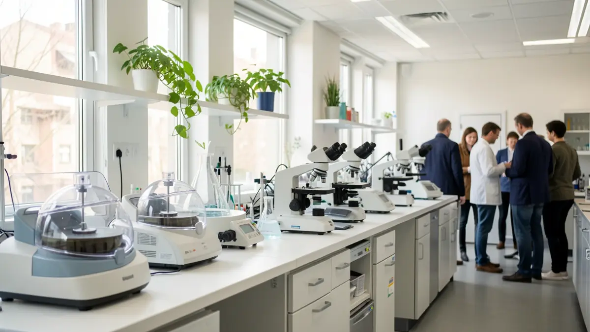 Generic image of a modern laboratory interior with scientific equipment and natural light.