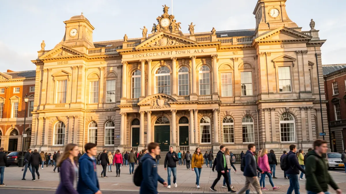Stockport Town Hall hosting a careers event for young people.